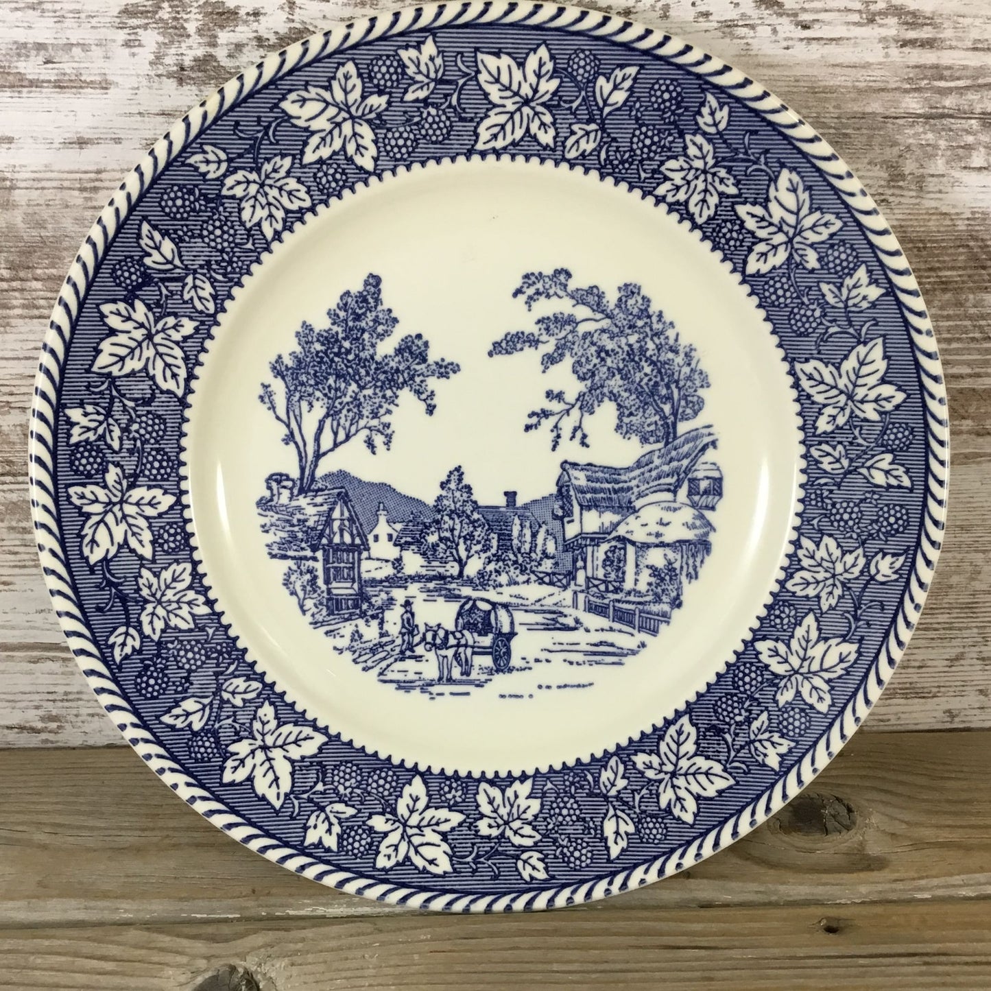 6 Homer Laughlin Stratwood Collection Shakespeare Country Blue 10" Dinner Plates