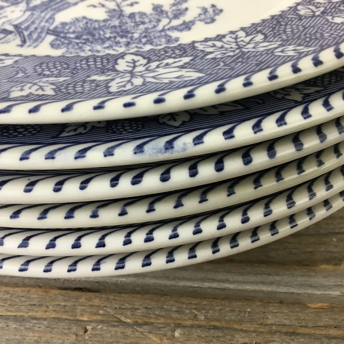 6 Homer Laughlin Stratwood Collection Shakespeare Country Blue 10" Dinner Plates