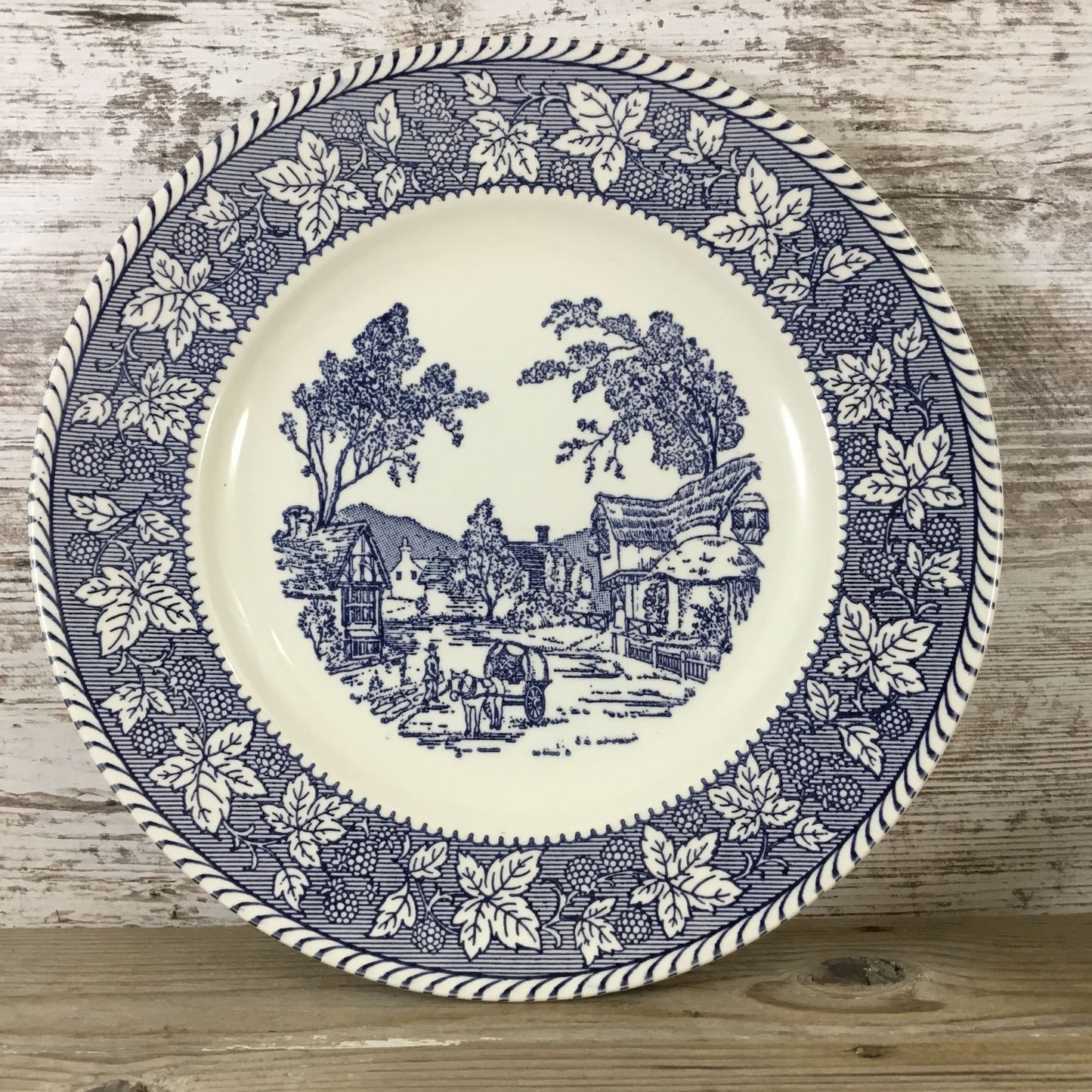 6 Homer Laughlin Stratwood Collection Shakespeare Country Blue 10" Dinner Plates