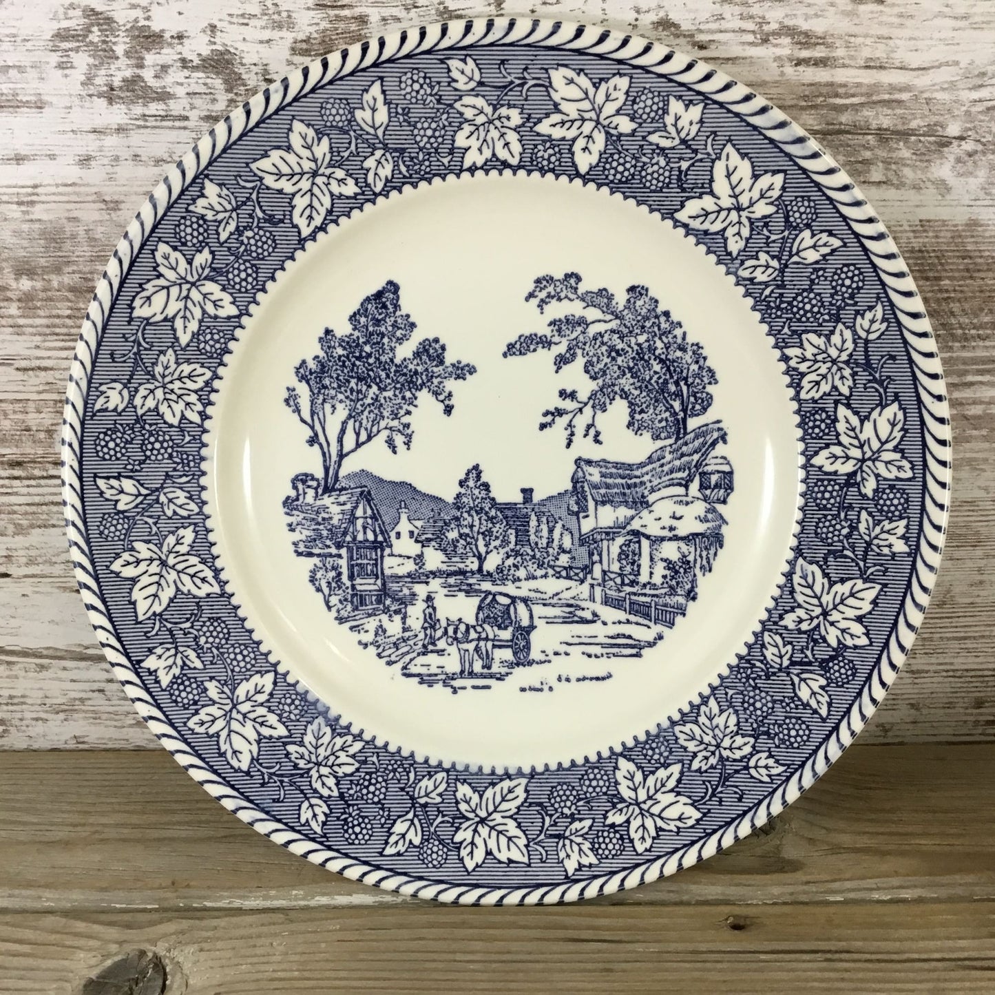 6 Homer Laughlin Stratwood Collection Shakespeare Country Blue 10" Dinner Plates