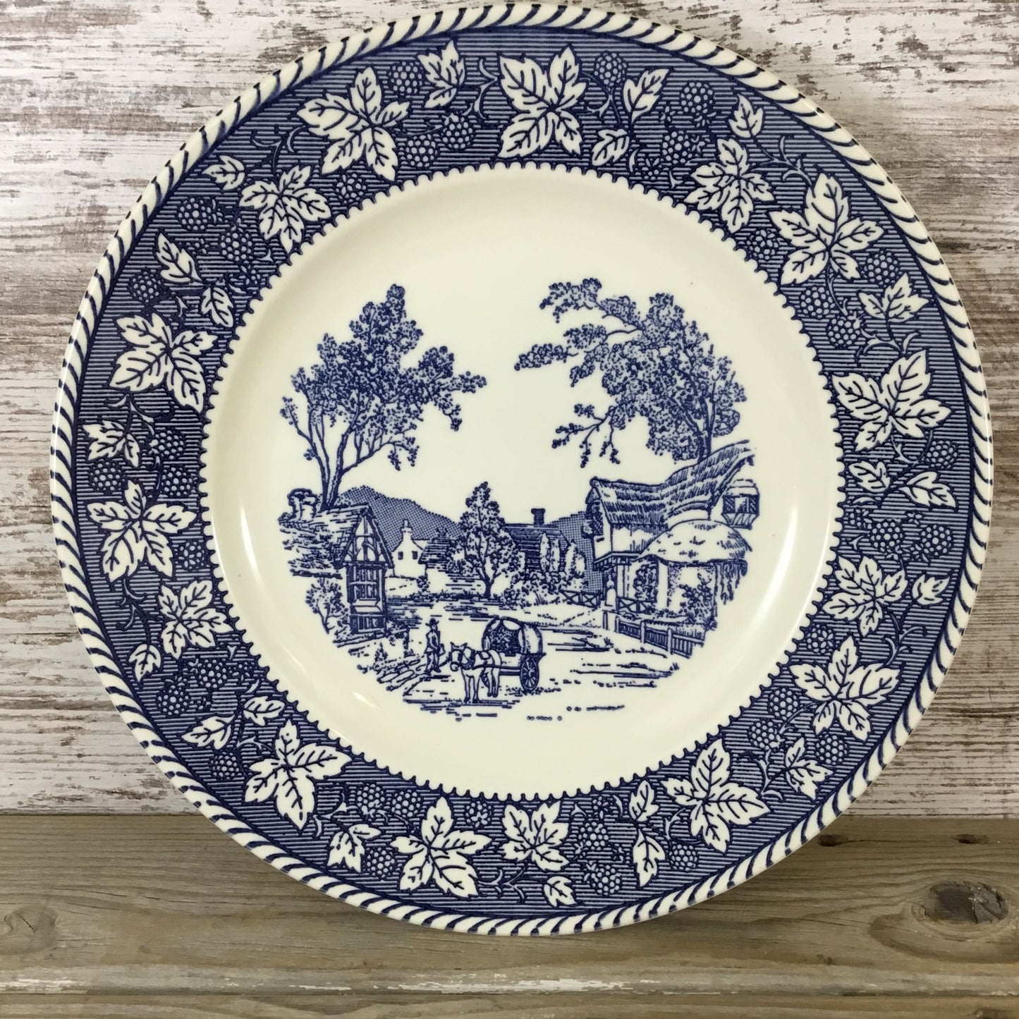 6 Homer Laughlin Stratwood Collection Shakespeare Country Blue 10" Dinner Plates