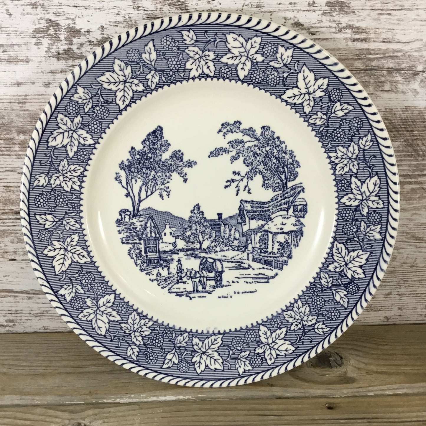 6 Homer Laughlin Stratwood Collection Shakespeare Country Blue 10" Dinner Plates
