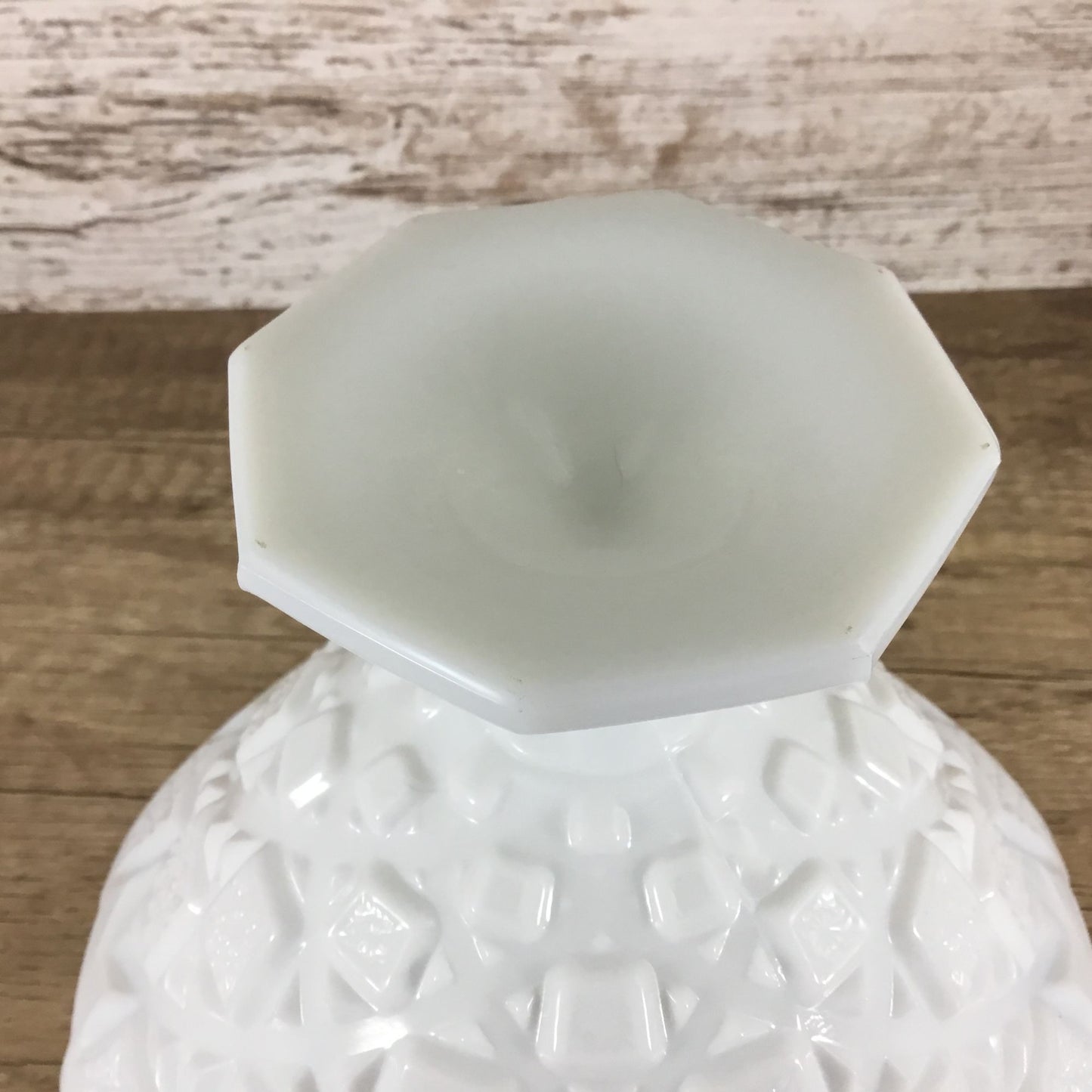 Westmoreland Old Quilt Pattern Milk Glass Pedestal Compote 5.75" Tall X 8" Top Diameter