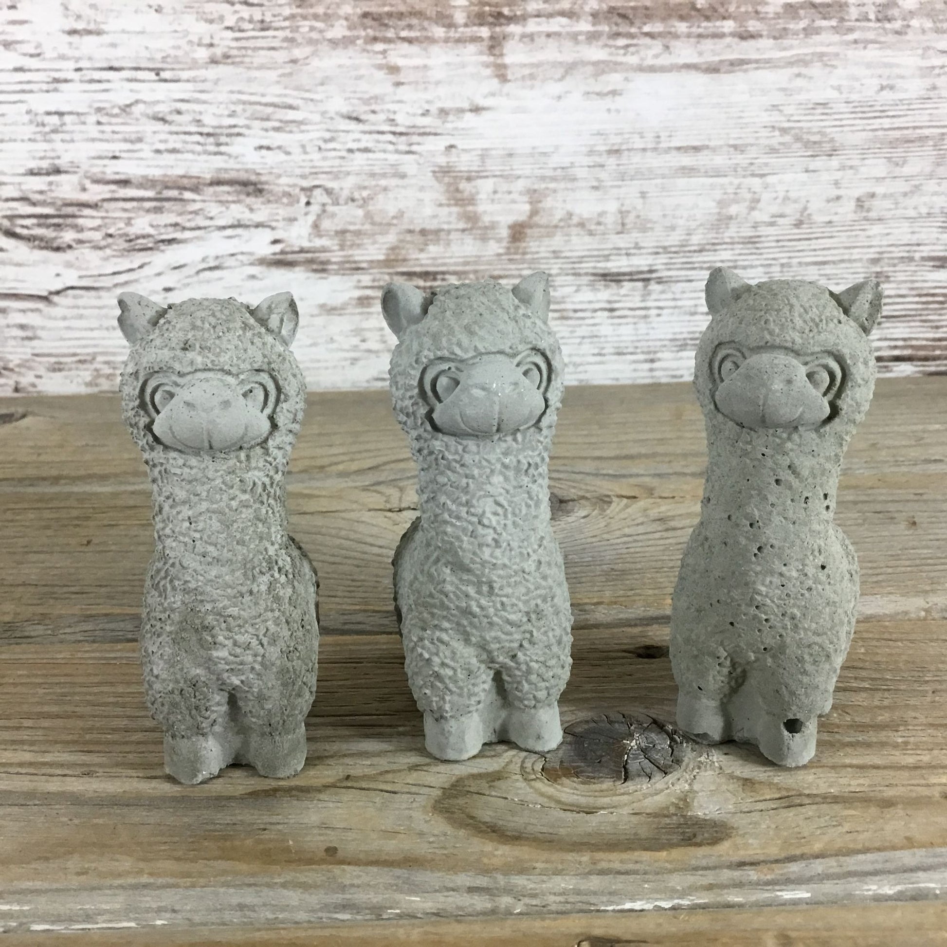 Set of 3 Handmade Alpacas Cement