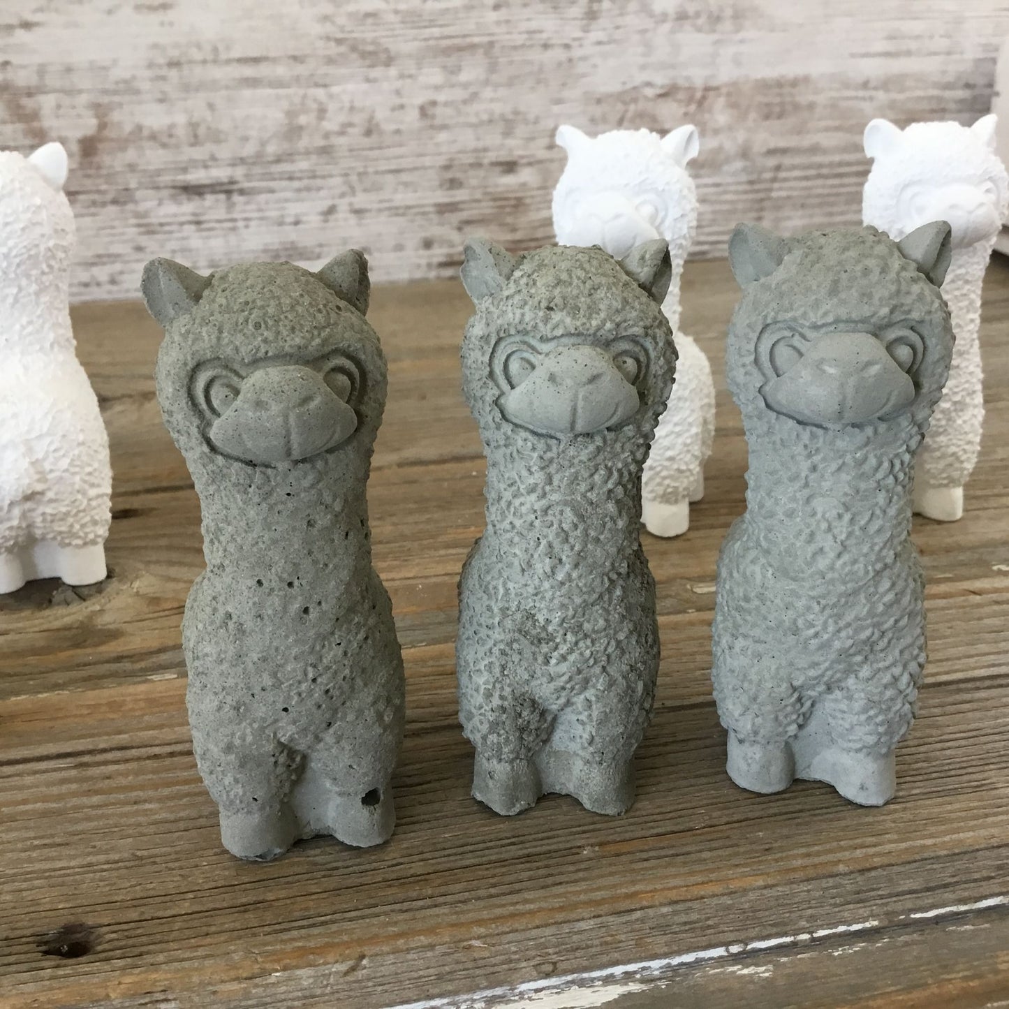 Set of 3 Handmade Alpacas, Unpainted, Paint Your Own, Flawed
