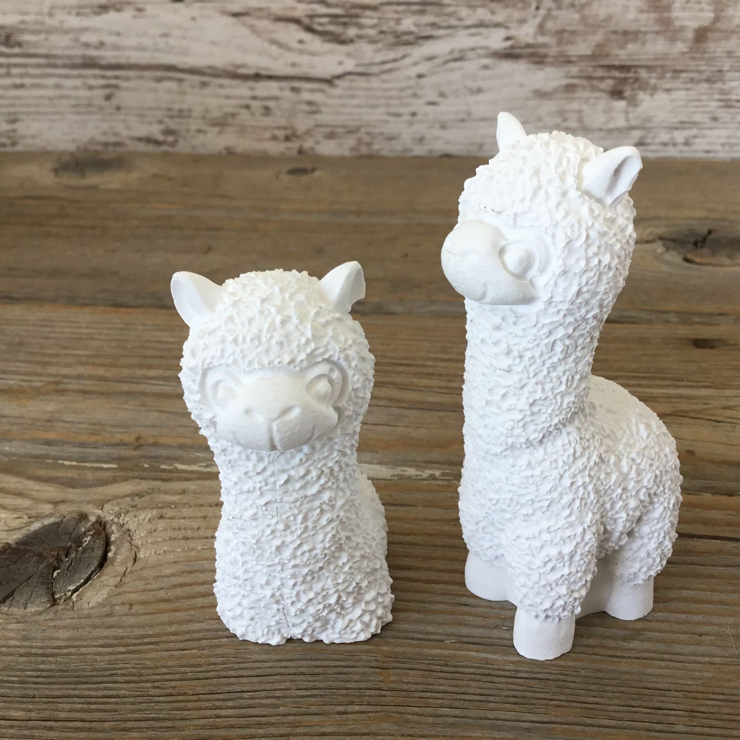 Set of 3 Handmade Alpacas, Unpainted, Paint Your Own, Flawed