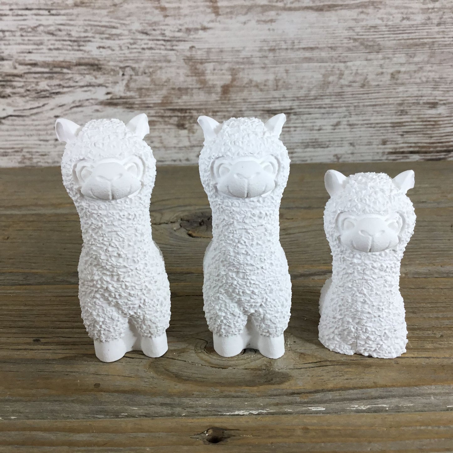 Set of 3 Handmade Alpacas, Unpainted, Paint Your Own, Flawed