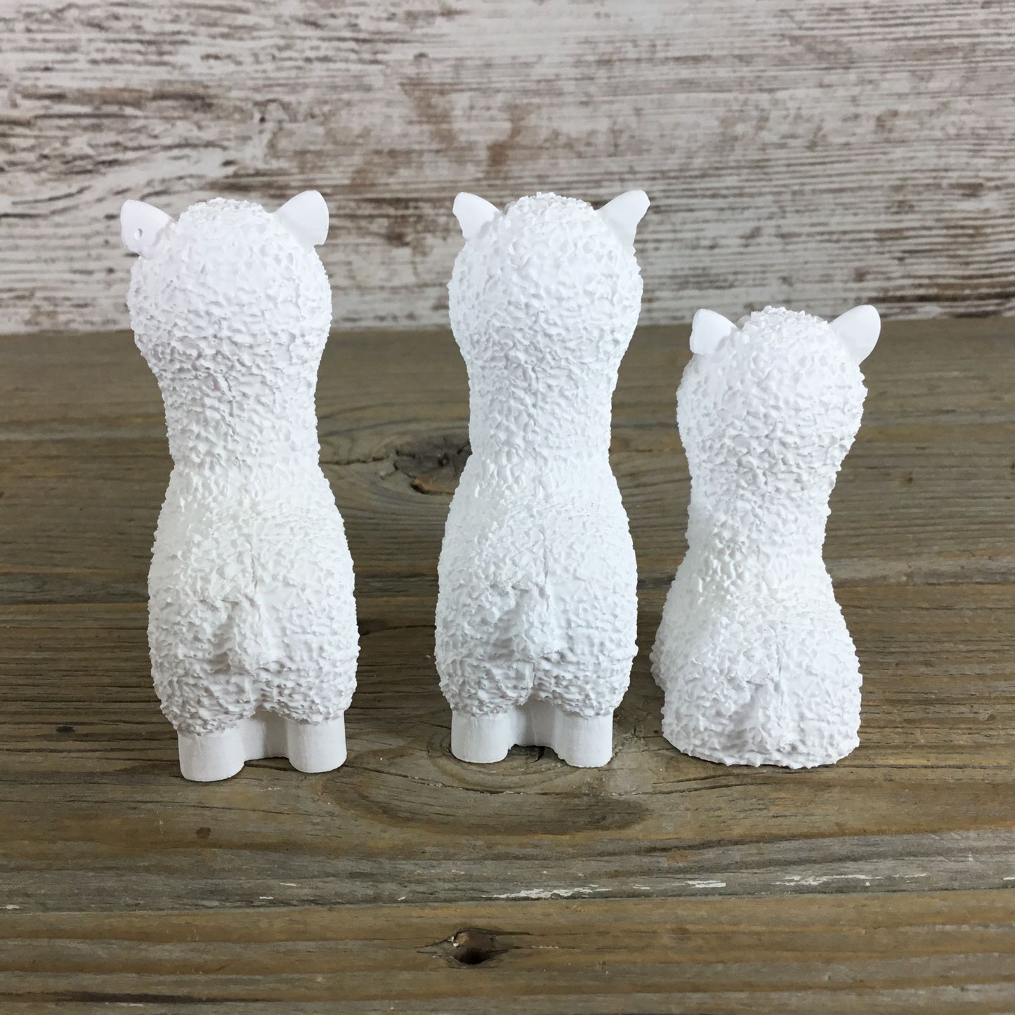 Set of 3 Handmade Alpacas, Unpainted, Paint Your Own, Flawed