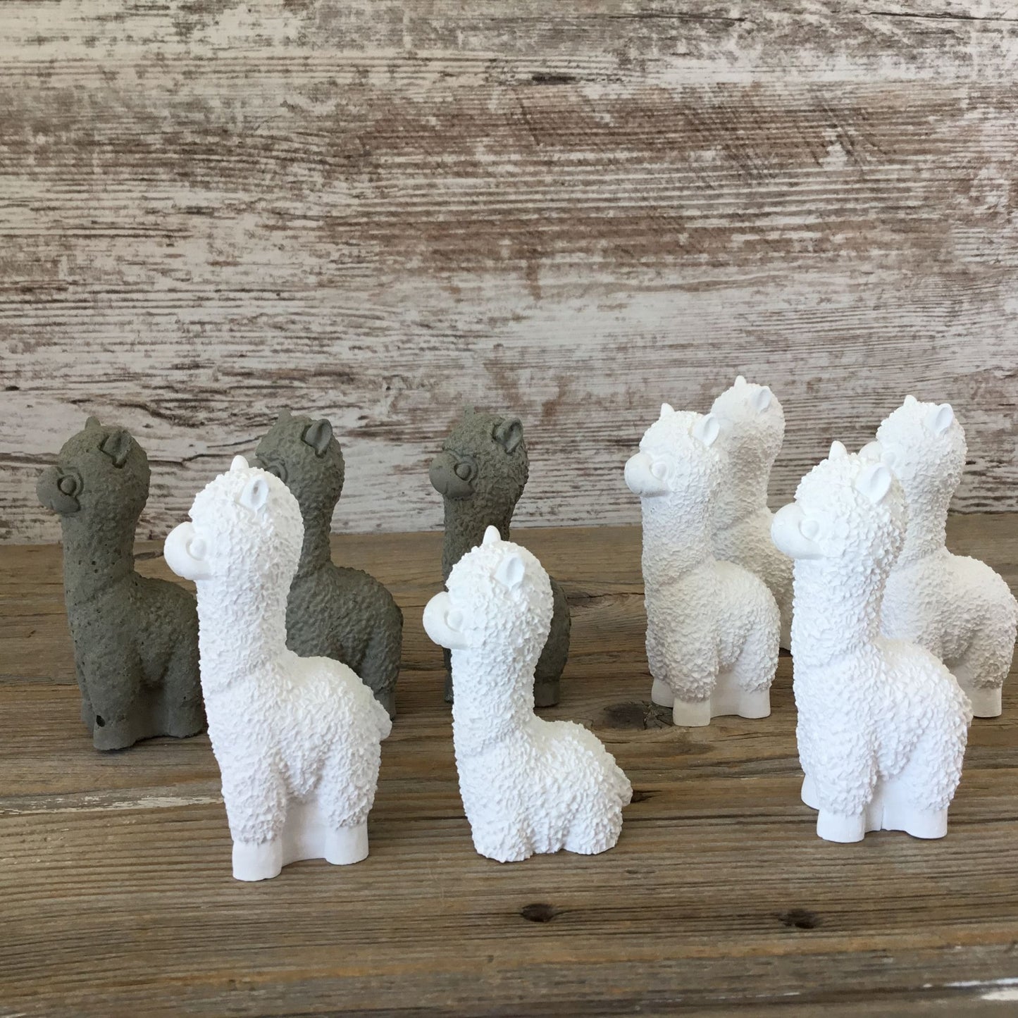 Set of 3 Handmade Alpacas, Unpainted, Paint Your Own, Flawed