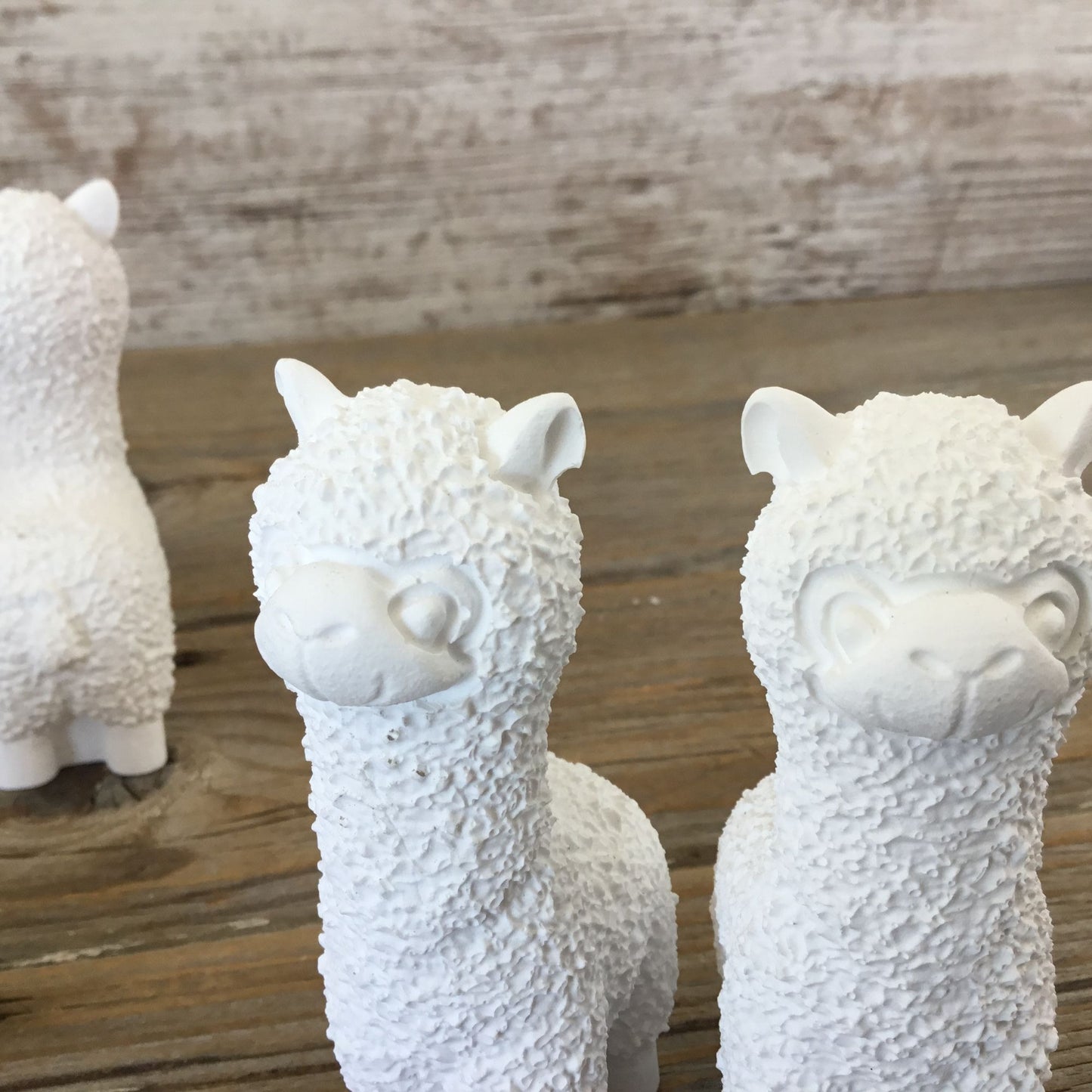 Set of 3 Handmade Alpacas, Unpainted, Paint Your Own, Flawed