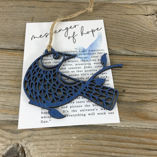 Bluebird Messenger of Hope Story Card Ornament