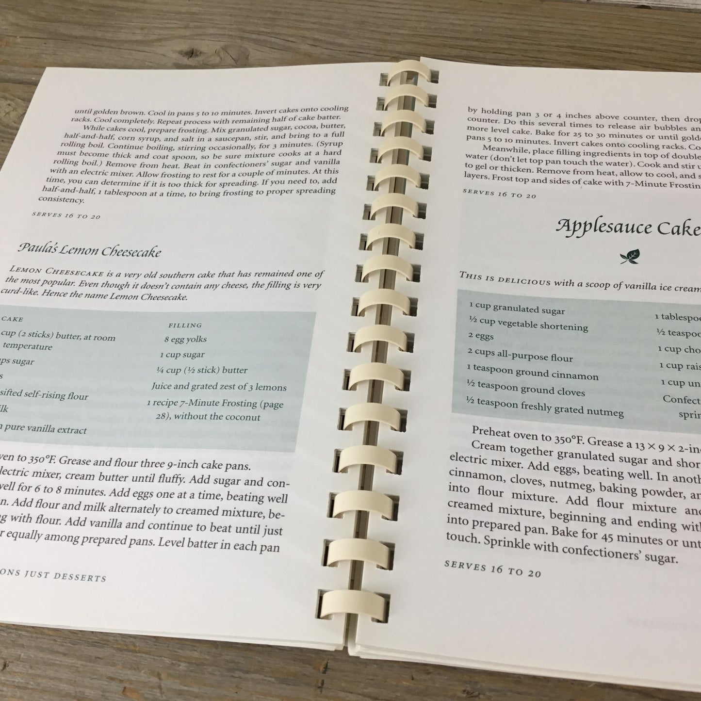 The Lady & Sons Just Desserts Cookbook By Paula Deen Spiral-Bound 2002