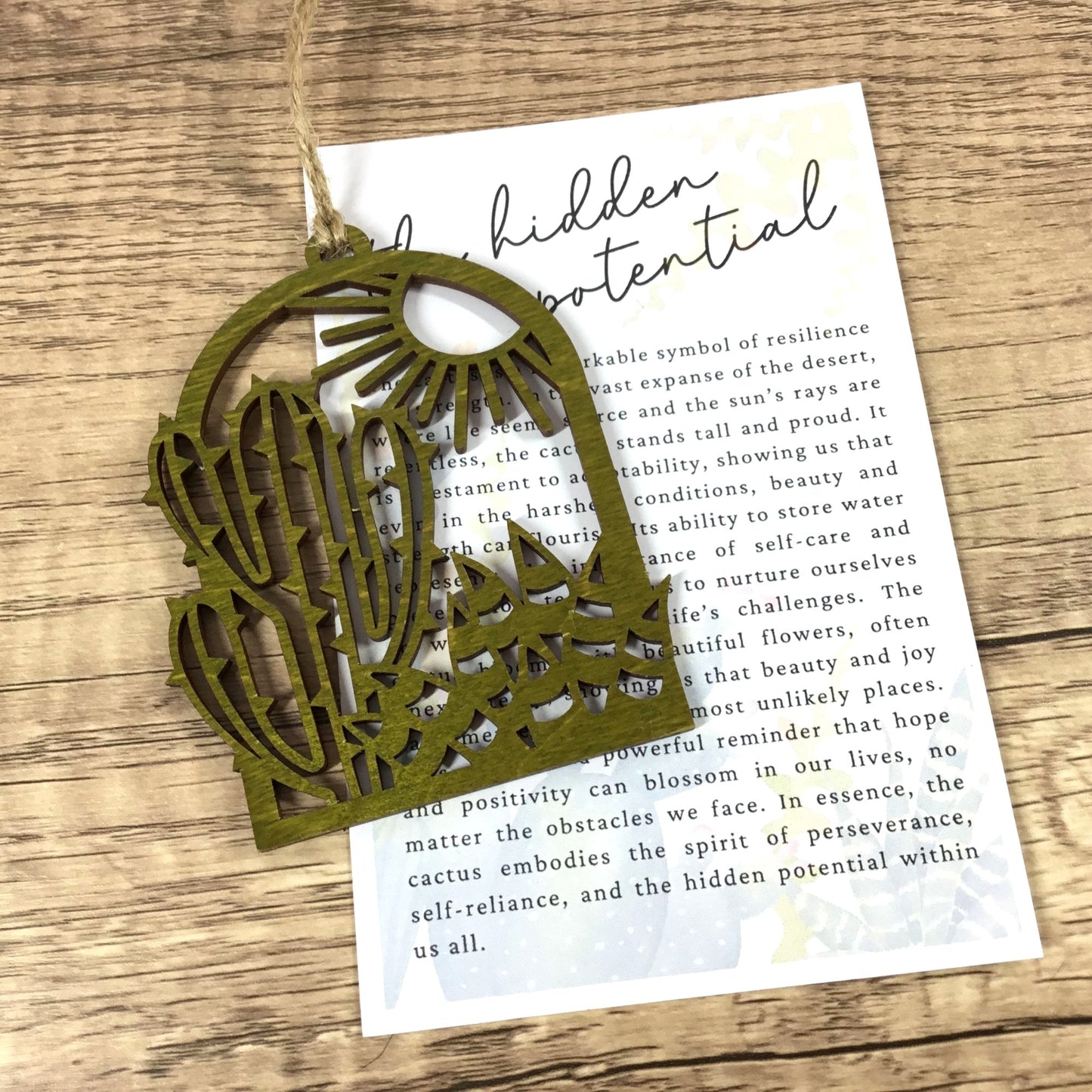 Cactus Story Card Ornament The Hidden Potential Resilience & Strength