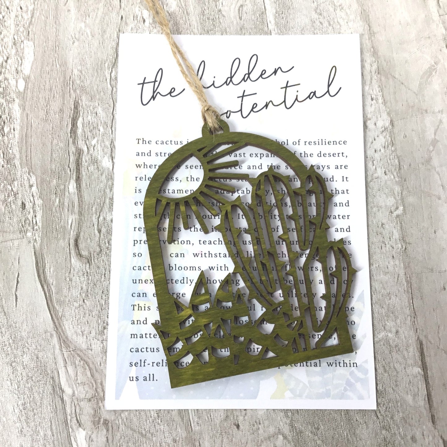Cactus Story Card Ornament The Hidden Potential Resilience & Strength