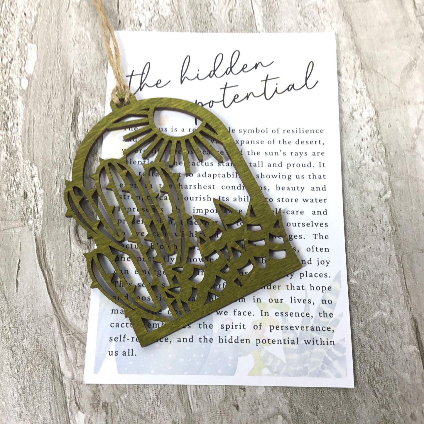 Cactus Story Card Ornament The Hidden Potential Resilience & Strength