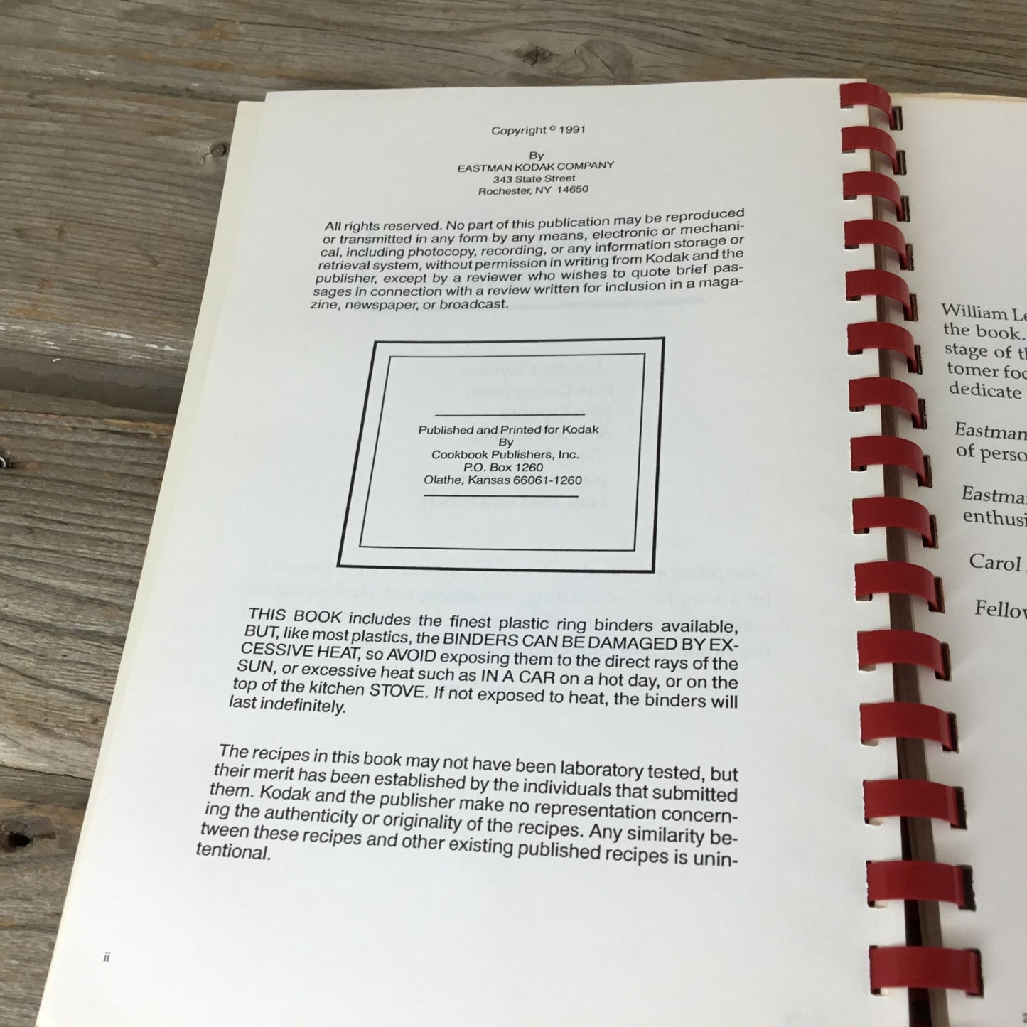 Home Cookin Picture Perfect Cooking Spiral-Bound Cookbook By Eastman Kodak 1991