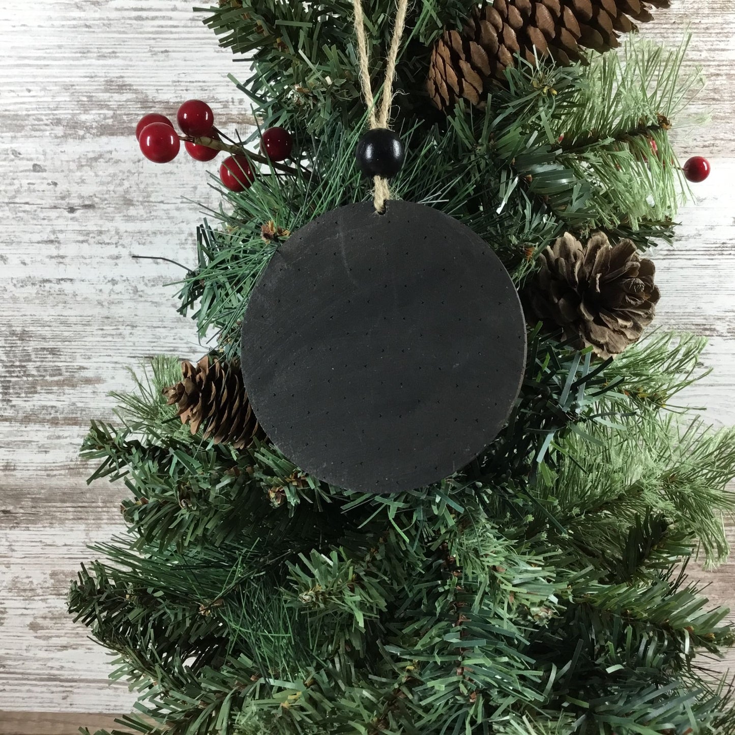Alpaca Rustic Farm Christmas Ornament with Laser-Cut Chicken Wire Pattern