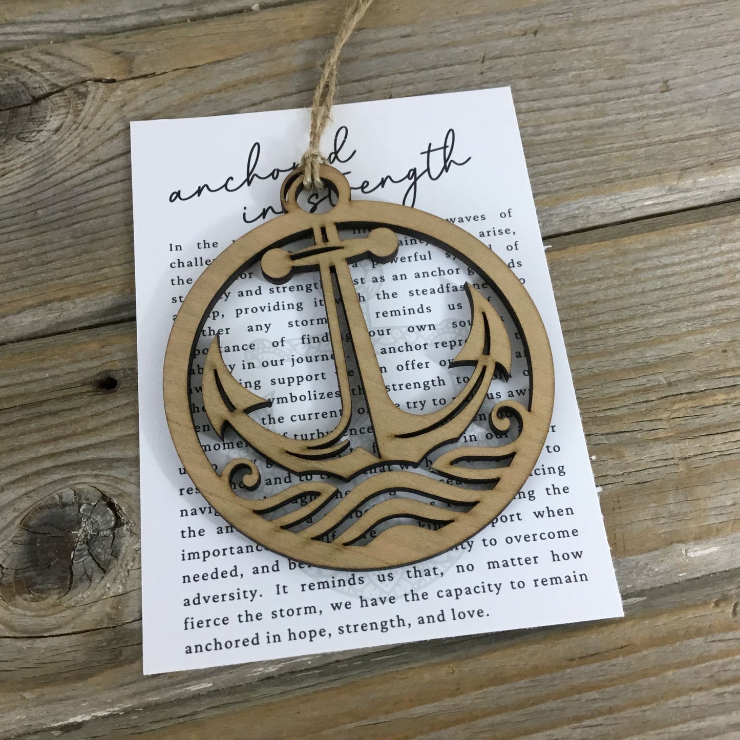 Cherry Anchor - Anchored in Strength Story Card Ornament