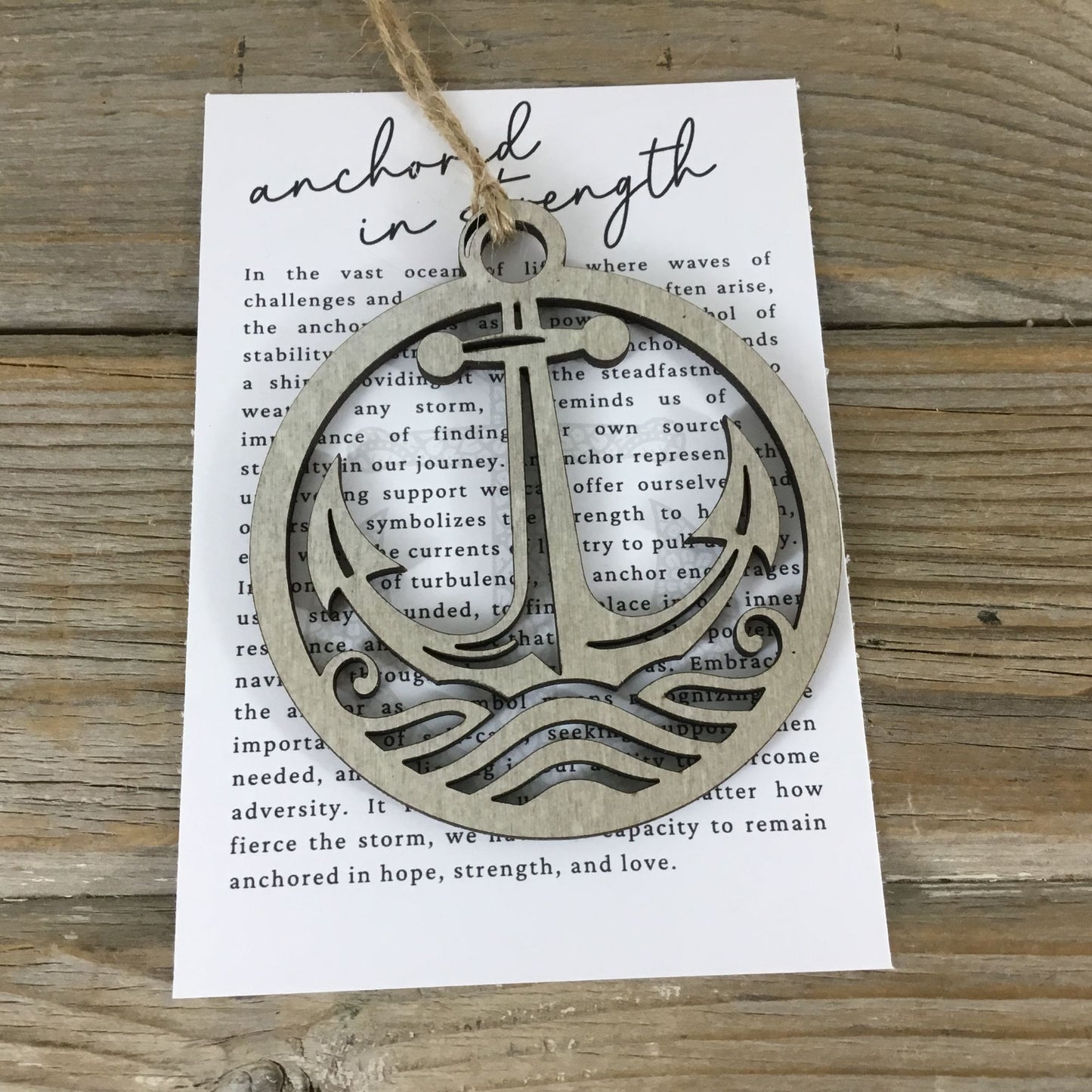 Anchor - Anchored in Strength Story Card Ornament