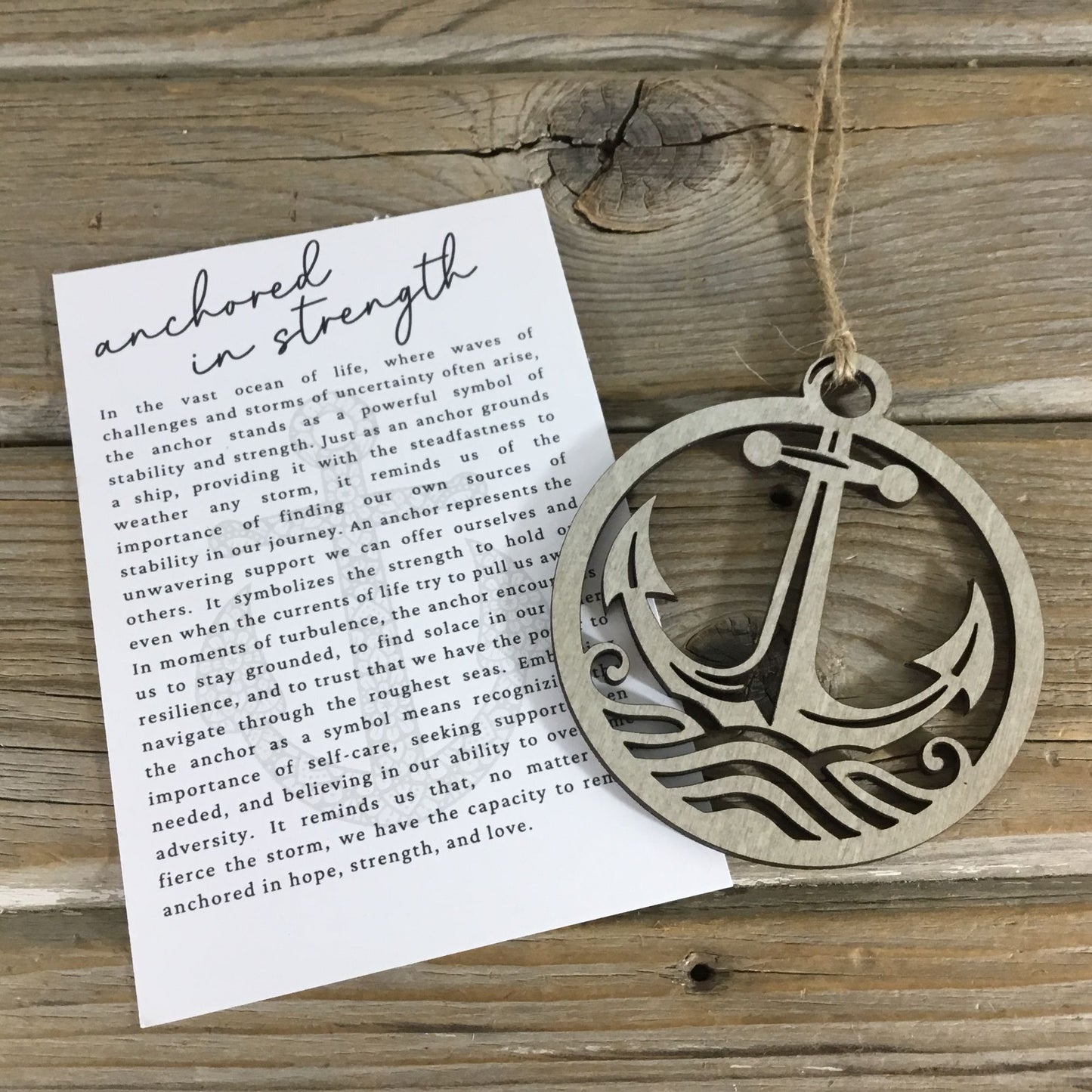 Anchor - Anchored in Strength Story Card Ornament