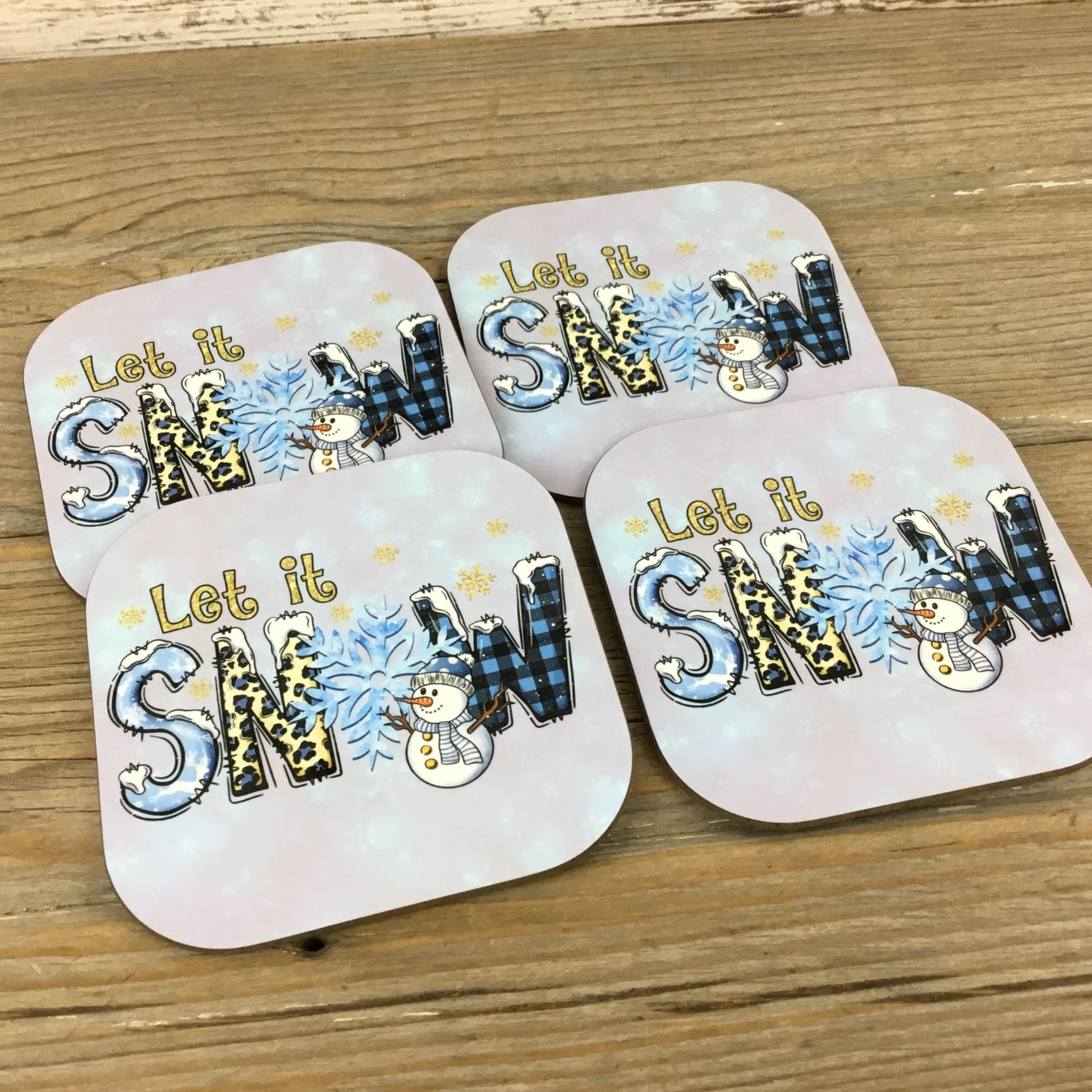 Let it Snow Winter Coasters Set of 4