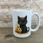 Black Cat Halloween Ceramic Coffee Mug