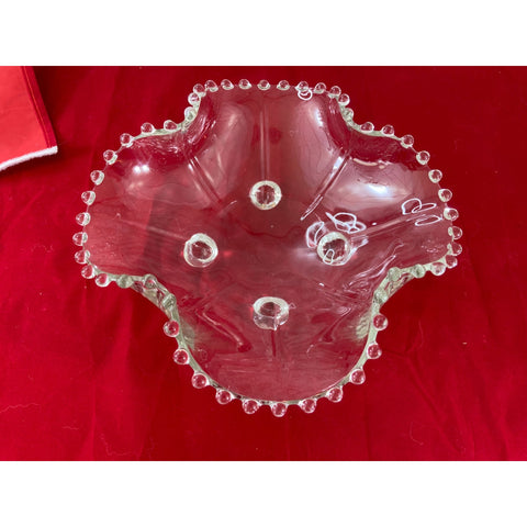 Imperial Glass Ohio Candlewick Clear Crimped Edge Bowl