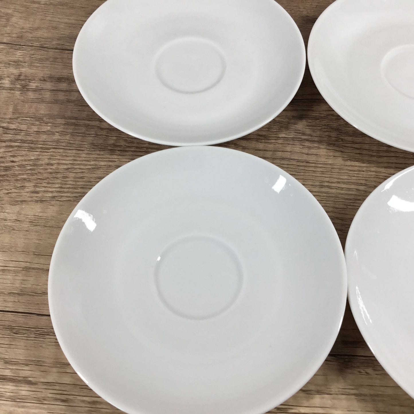 Mosa Select White Porcelain Coffee Mugs & Saucers Set of 4 Mid-Century Modern