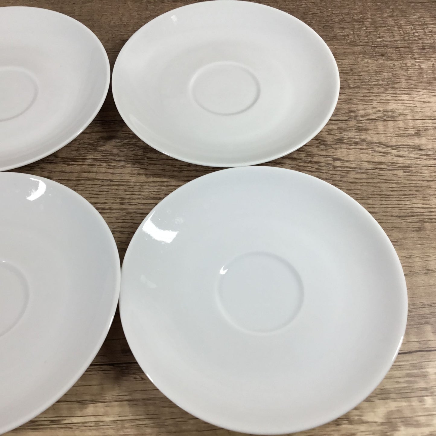 Mosa Select White Porcelain Coffee Mugs & Saucers Set of 4 Mid-Century Modern