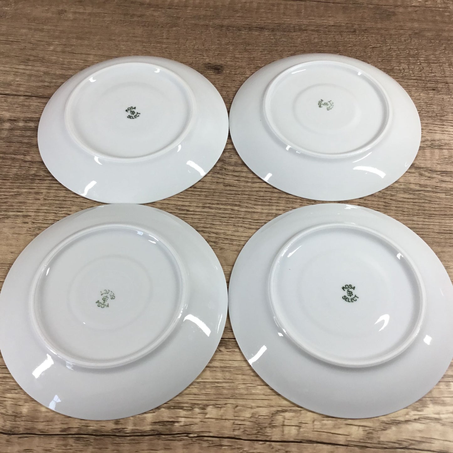 Mosa Select White Porcelain Coffee Mugs & Saucers Set of 4 Mid-Century Modern