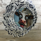 Wide Eyed Cow Wind Spinner 10"