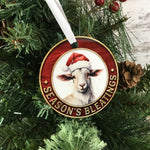 Season's Bleatings Goat Christmas Ornament