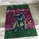 Black Cat Meowy Christmas Garden Flag