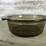 Anchor Hocking Amber Brown 2qt Ribbed Round Casserole Dish No Lid #1438