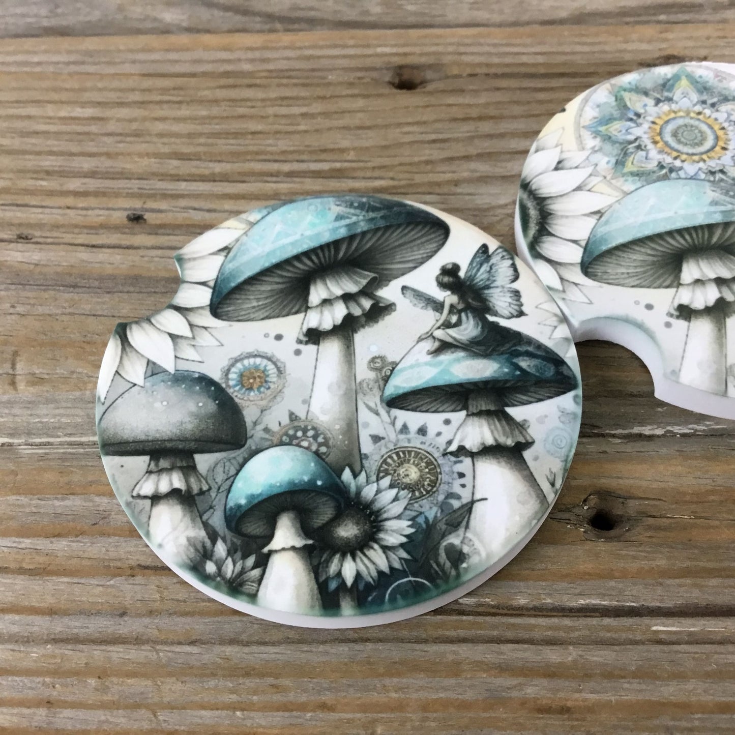 Magical Mushroom Forest Set of 2 Car Coasters