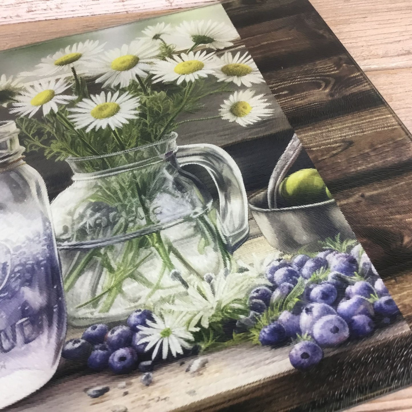 Rustic Lemonade and Daises Glass Cutting Board