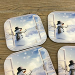 Snowman Winter Wonderland Set of 4 Wooden Coasters