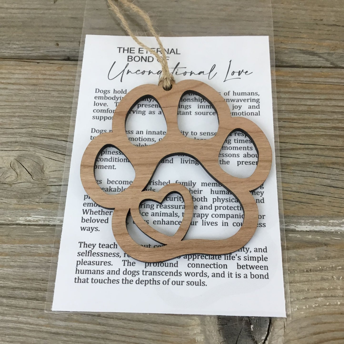 Dog Paw Print Story Card Christmas Ornament – Laser Cut Wood Ornament