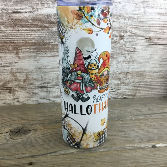 Happy HalloThanksMas 20 oz Skinny Tumbler