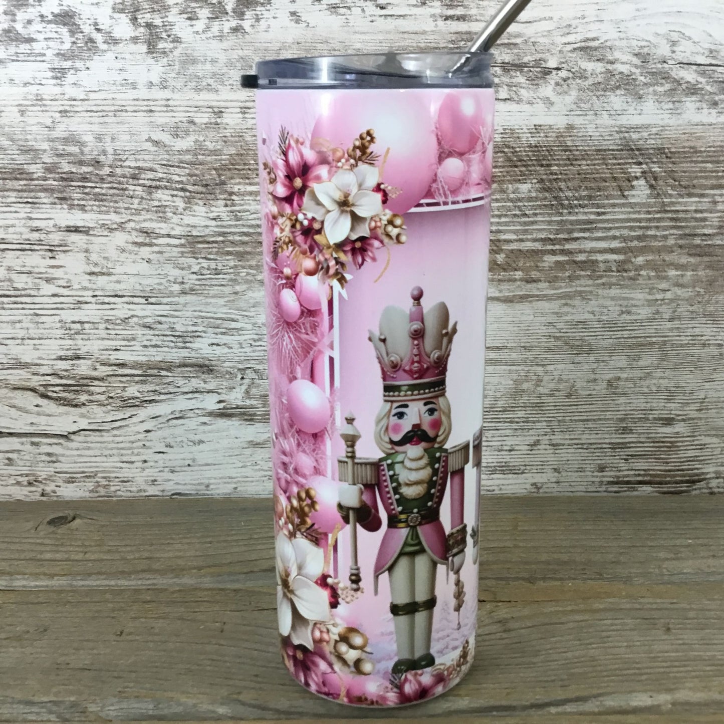 Pink Nutcrackers Christmas 20 oz Skinny Tumbler