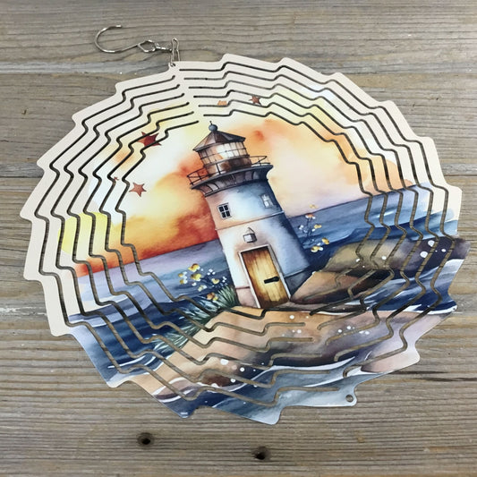 Lighthouse Wind Spinner 10"