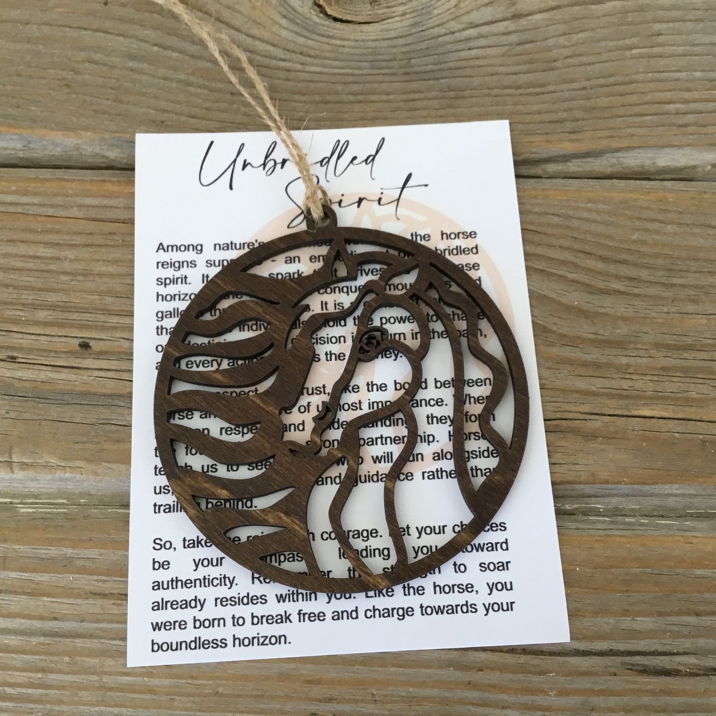 Horse “Unbridled Spirit” Story Card Ornament