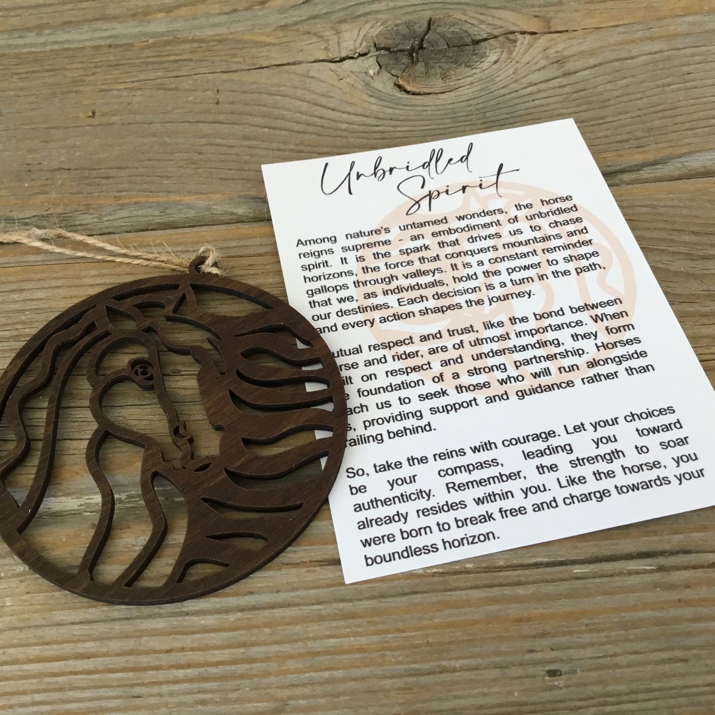 Horse “Unbridled Spirit” Story Card Ornament