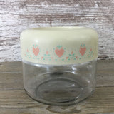 Forever Yours Clear Glass Canister with Ivory Lid w/ Pink Hearts by Gemco USA