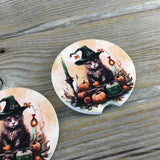 Cat Witch Halloween Car Coasters