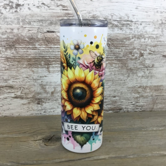 Bee You Bees and Flowers 20 oz Skinny Tumbler