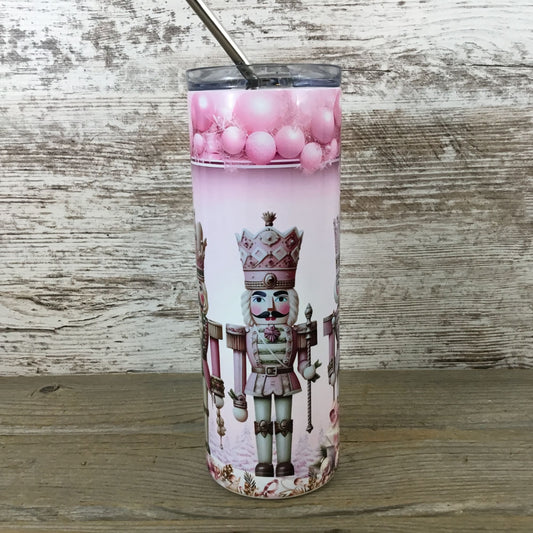 Pink Nutcrackers Christmas 20 oz Skinny Tumbler