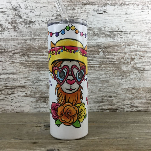 Just a Girl Who Loves Llamas 20  oz Skinny Tumbler