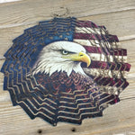 Bald Eagle American Flag Wind Spinner 10"