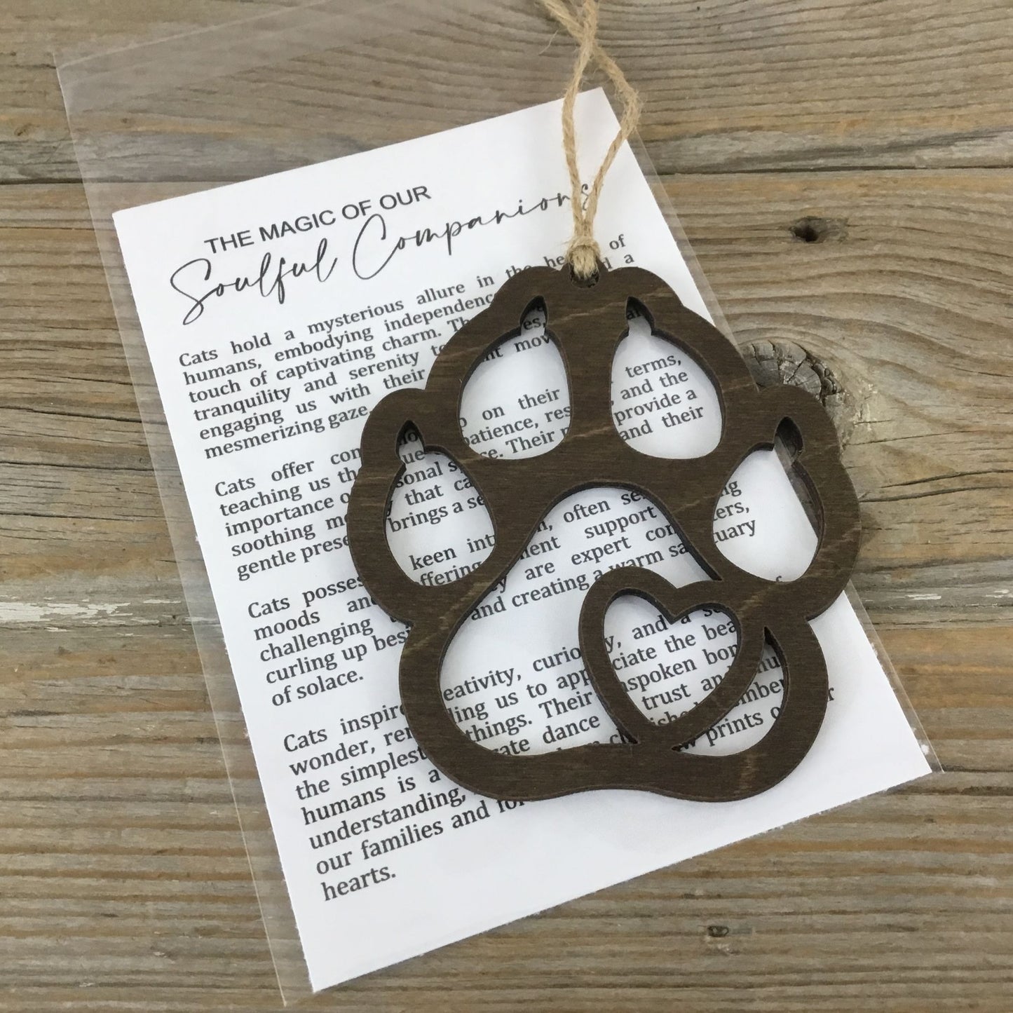 Cat Paw Print Story Card Christmas Ornament